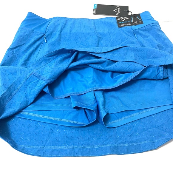 Callaway Golf Opti Dri Stretch Truesculpt Ibiza Blue Split Skort w Pockets Sz S - Picture 4 of 13